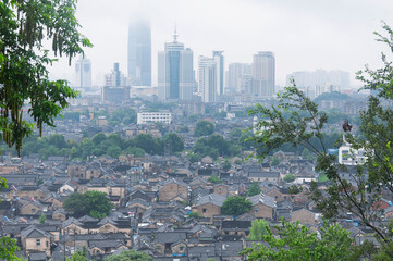 Wall Mural - zhenjiang china and Xijin historical area overcast day