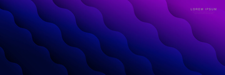 Wall Mural - Abstract blue and violet wave lines shape the background. Vector illustration