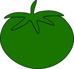 Tomato vector illustration with green design