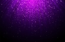 Purple Star Explosion With Pink Sparkles, Cosmic Starburst. Violet Stardust, A Shining Star With Rays Isolated On A Dark Background, Vector Light Effect.