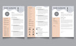 Creative resume / Modern Resume Template, Gray Header Resume and Cover Letter Layout Set Accent
