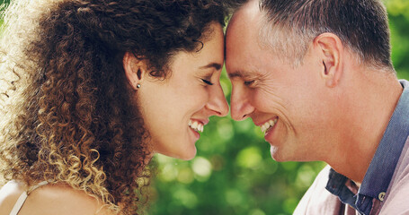 Sticker - Youre my heaven on earth. Shot of a happy and affectionate mature couple spending quality time together outdoors.