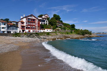 Wall Mural - Wave on the beach of Ciboure, a commune bordering on Saint-Jean-de-Luz in the Pyrénées-Atlantiques department in south-western France