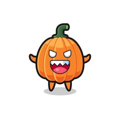 Sticker - illustration of evil pumpkin mascot character