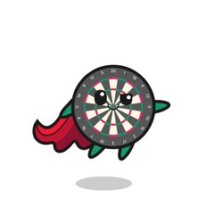 Wall Mural - cute dart board superhero character is flying