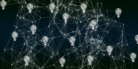 Poster - Abstract technology background with light bulb innovation