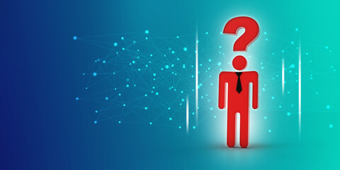 Poster - 3d rendering business leadership holding questionmark
