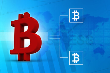 Poster - 3d rendering bitcoin sign concept
