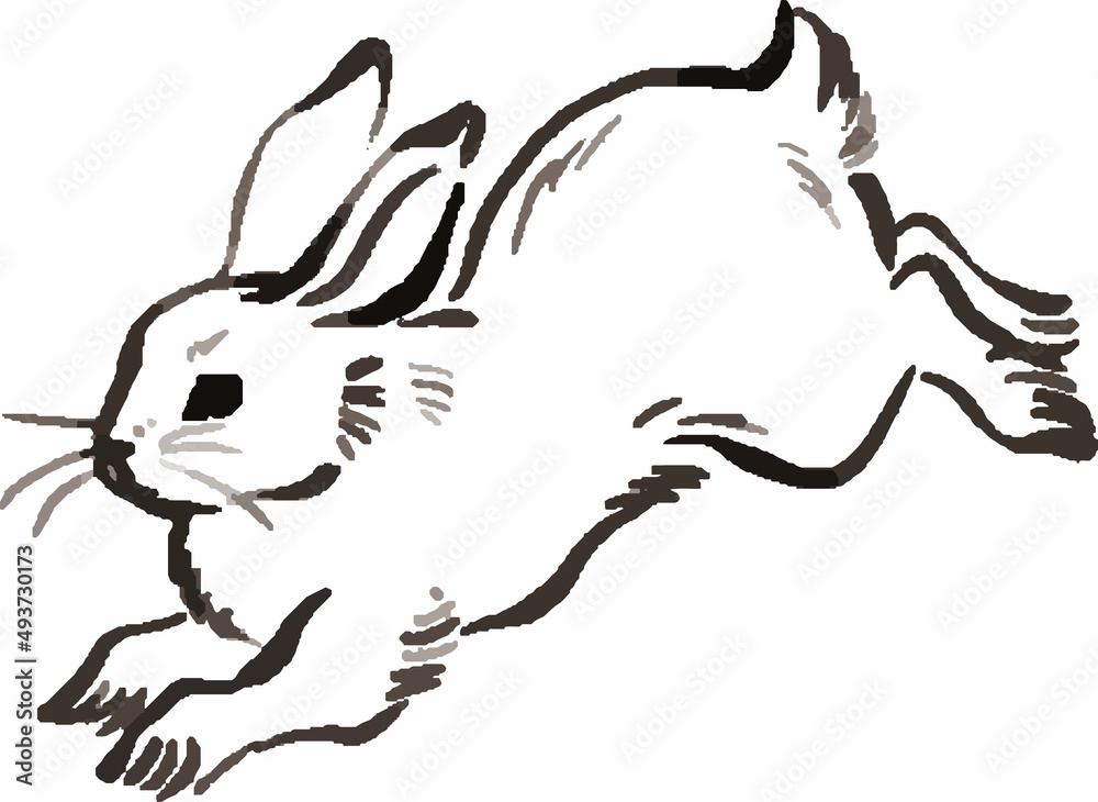 日本画 豹 夏兎（水墨画） 日本画 豹 夏兎（水墨画） 日本画 豹 夏