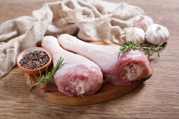 Wall Mural - fresh turkey meat with rosemary and spices