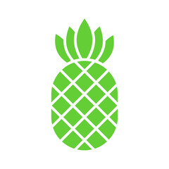 Wall Mural - Pineapple eco vector green icon