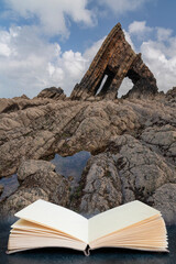 Wall Mural - beautiful landscape image of blackchurch rock on devonian geological formation on beautiful spring d