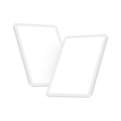 Fototapete - Clay Tablet Mockups With Blank White Screens, Side Perspective View. Vector Illustration