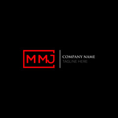 Fototapete - MMJ logo monogram isolated on circle element design template, MMJ letter logo design on black background. MMJ creative initials letter logo concept.  MMJ letter design.