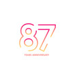87 anniversary logotype with gradient colors for celebration purpose and special moment
