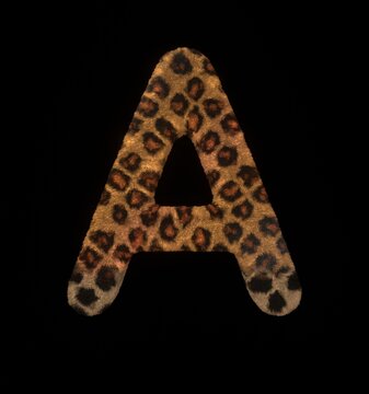 Leopard Themed Font Letter A