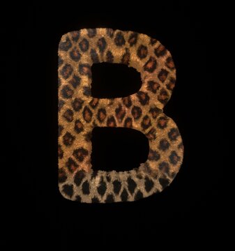 Leopard Themed Font Letter B