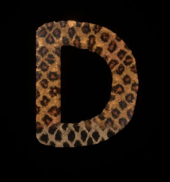 Leopard Themed Font Letter D