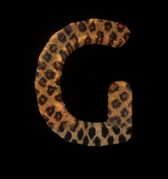 Leopard Themed Font Letter G