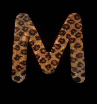 Leopard Themed Font Letter M