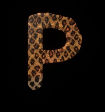 Leopard Themed Font Letter P