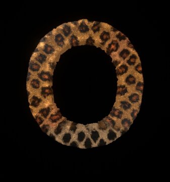 Leopard Themed Font Letter O