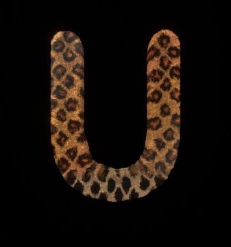 Leopard Themed Font Letter U