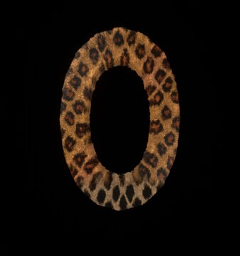 Leopard Themed Font Number 0
