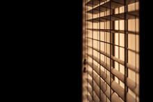 Horizontal Shot Of Venetian Blinds Creating A Moody And Noir Inspired Atmosphere.