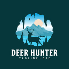 Wall Mural - Deer hunting logo