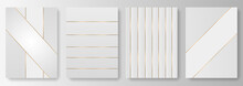 Set Collection Of White And Gray Backgrounds With Gold Line