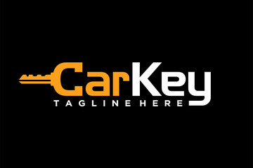 Canvas Print - car key logo with lettering concept