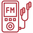 mp3 player red line icon,linear,outline,graphic,illustration