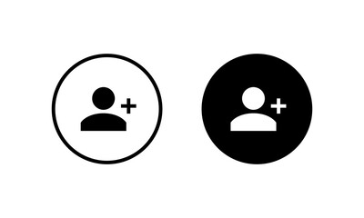 Poster - Add Account Icon Vector in Circle Button