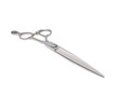 © Тарас Квакуш - Scissors for cutting people and pets. Grooming scissors. Closed scissors on a white isolated background. Angle view.