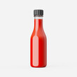 Hot sauce bottle. 3d render.