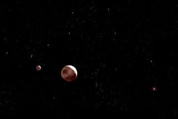 Wall Mural - planet pluto, against the backdrop of space. elements of this image furnished by nasa