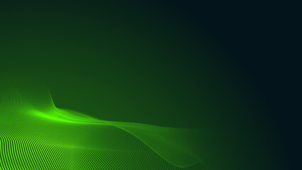 Aufkleber - Abstract dot green wave gradient texture technology background.