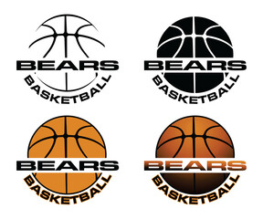 Wall Mural - bears basketball team design is a sports team design which includes a basketball graphic and text an
