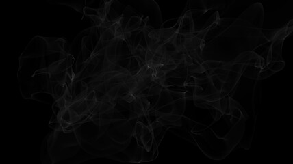 Fototapete - Smoke wisps rise a smooth lines and grow turbulent against black background