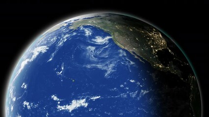Wall Mural - planet earth rotation - computer generated animation. night to day change. realistic world globe mov