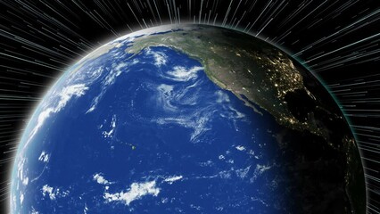Wall Mural - planet earth rotation - computer generated animation. night to day change. realistic world globe mov