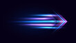 Modern abstract arrows. High-speed technology movement. Colourful dynamic motion on blue background. Movement sport pattern for banner or poster design background concept.