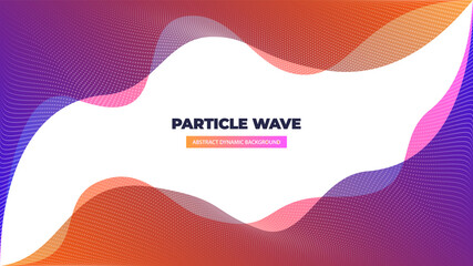 Poster - Very beautiful abstract background from a wave of white blue pink particles. Flyer banner template vector eps 10