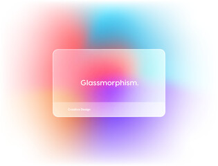 transparent frame in glass morphism or glassmorphism style background. glass-morphism style. vector 
