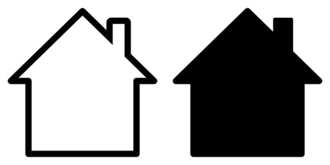 Aufkleber - ofvs28 outlinefilledvectorsign ofvs - home vector icon . isolated transparent . house sign . black o