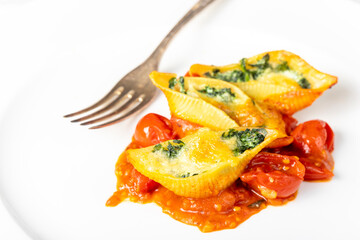 Poster - italian conchiglino pasta filled with spinach