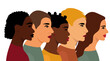 portrait of people of different nationalities flat design