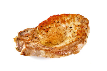 Sticker - Fried juicy pork steak bbq, isolated on white background.