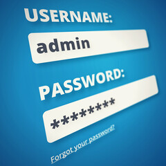 Poster - The admin user has all the privileges. Shot of the login page of a website - ALL design on this image is created from scratch by Yuri Arcurs team of professionals for this particular photo shoot.
